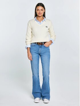 BIG STAR BIG STAR Sweter NISA_100_160 Kremowy Basic Fit
