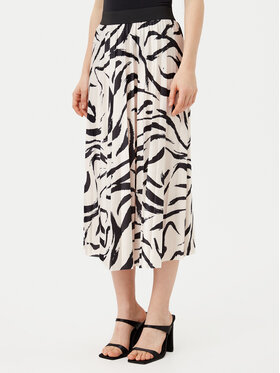 Vila Vila Πλισέ φούστα Nitban Print 14068477 Μπεζ Regular Fit