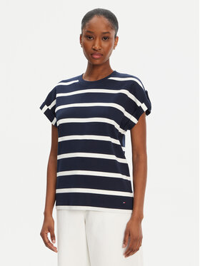 Tommy Hilfiger Tommy Hilfiger T-krekls Gold Button WW0WW45628 Tumši zils Regular Fit