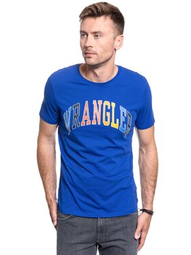 Wrangler Wrangler T-shirt SS RAINBOW TEE Blu Regular Fit