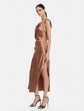PINKO PINKO Koktejlové šaty 104986 A2GZ Hnedá Regular Fit