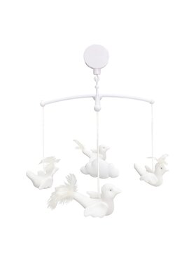 Caramella Caramella Karuzela z pozytywką z ptaszkami ecru Biały