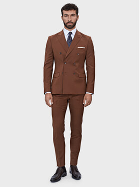 Evenemen Evenemen Garnitur Rector Brązowy Slim Fit