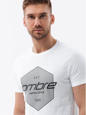 Ombre Ombre T-Shirt S1753 Bílá Regular Fit