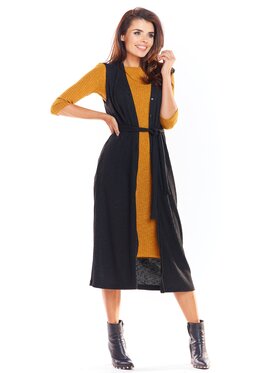 Awama Awama Kamizelka A329 Czarny Basic Fit