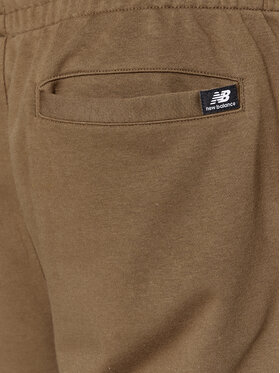 New Balance Spodnji Del Trenirke Essentials Stacked Logo French Terry Sweatpant MP31539 Rjava Regular Fit