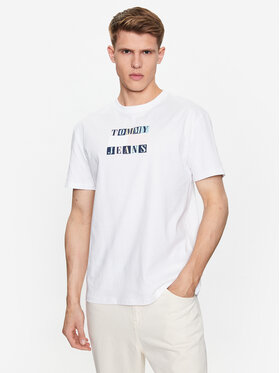 Tommy Jeans Tommy Jeans T-krekls Flag DM0DM16228 Balts Regular Fit