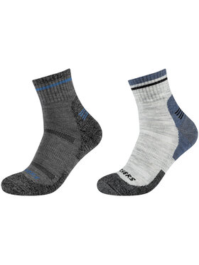 Skechers Skechers Calzini corti da uomo Skechers 2PPK Men Trail Wool Quarter Socks Grigio