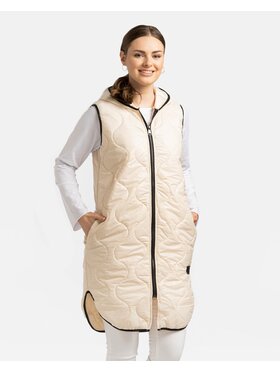 Perso Perso Bezrękawnik BLE230000F Beżowy Regular Fit