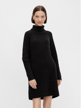Pieces Pieces Džemper haljina Ellen 17119500 Crna Regular Fit
