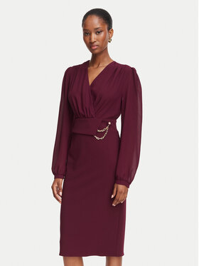 Rinascimento Rinascimento Kokteilinė suknelė CFC0130446003 Vyšninė Slim Fit