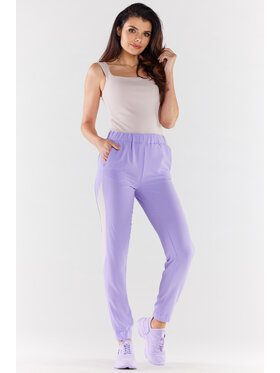 Awama Awama Spodnie damskie A498 Fioletowy Basic Fit