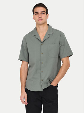 Only & Sons Only & Sons Marškiniai Eye Resort 22030342 Žalia Relaxed Fit