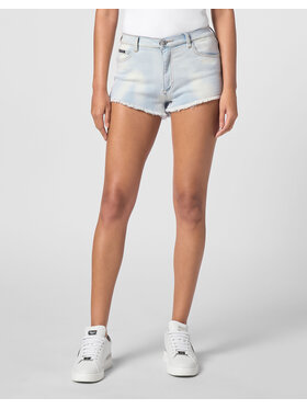 PHILIPP PLEIN PHILIPP PLEIN Szorty jeansowe 9641 Biały Skinny Fit