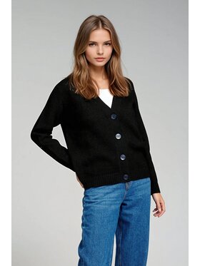 TeeShoppen TeeShoppen Kardigan 'Basic Collection' Czarny Regular Fit