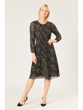 QUIOSQUE QUIOSQUE Každodenní šaty MESH MARBLE DRESS Černá Regular Fit