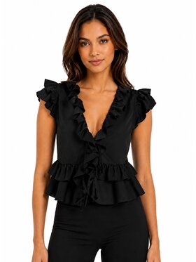 Agatha Studio Agatha Studio Bluzka A26LS-AH-K04 Czarny Classic Fit
