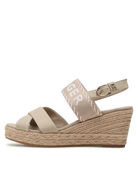 Tommy Hilfiger Espadrile Seasonal Webbing Mid Wedge FW0FW07091 Bež