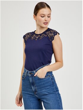 Orsay Orsay T-Shirt 152119-575000__L Granatowy Regular Fit