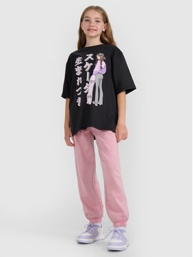 4F 4F Tričko 4FJRAW25TTSHF2936-20S Čierna Oversize