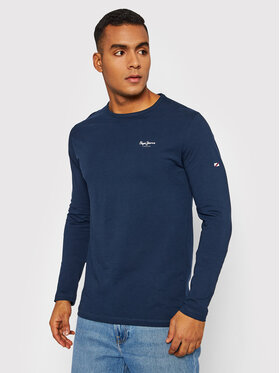 Pepe Jeans Pepe Jeans Pikkade varrukatega T-särk Original Basic 2 PM508211 Tumesinine Slim Fit
