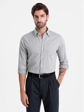 Ombre Ombre Koszula OM-SHCS-0174 Szary Regular Fit
