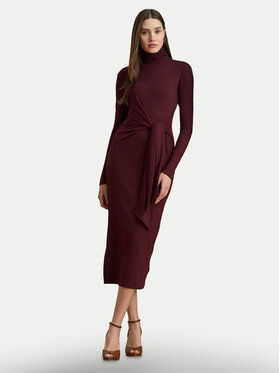 LAUREN RALPH LAUREN LAUREN RALPH LAUREN Úpletové šaty 200980028006 Bordó Slim Fit