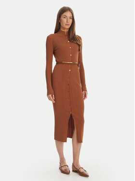 Elisabetta Franchi Elisabetta Franchi Úpletové šaty AM-15S-61E2-V490 Hnědá Regular Fit
