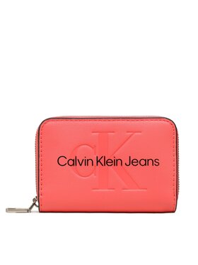 Calvin Klein Jeans Calvin Klein Jeans Малък дамски портфейл Sculpted Med Zip Around Mono K60K607229 Коралов