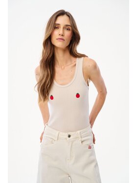 NAOKO NAOKO Top Tuesday Tomato Czerwony Regular Fit