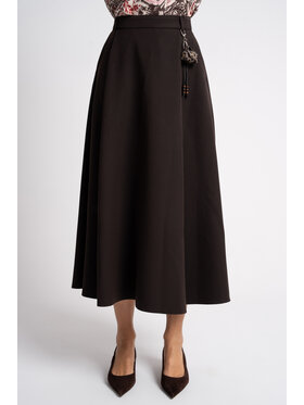 CLICK CLICK Φούστα midi 70-751 Σκούρο καφέ Flare Fit