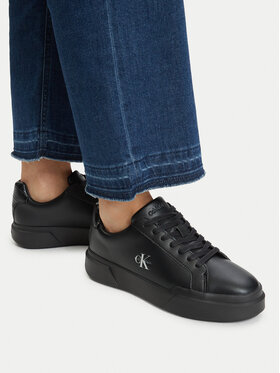 Calvin Klein Calvin Klein Laisvalaikio batai Chunky Cups Laceup Lth Bt Croc HW0HW03223 Juoda