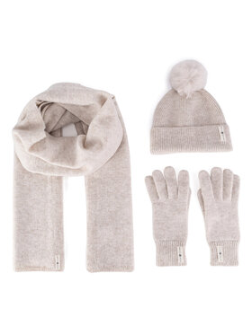 Beverly Hills Polo Club Beverly Hills Polo Club Set căciulă, fular și mănuși BHPC-WC-002-AW24 Bej