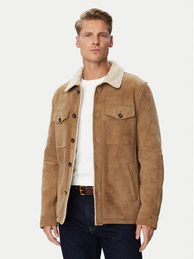 Milestone Milestone Кожено яке MSPalermo 631624 21550 Бежов Regular Fit
