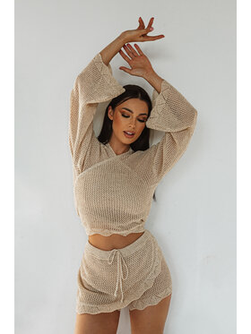 Ooh la la Ooh la la Komplet top i spodenki TULUM BEIGE Beżowy