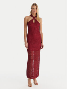 Guess Guess Rochie tricotată W5YK48 Z37G0 Vișiniu Slim Fit