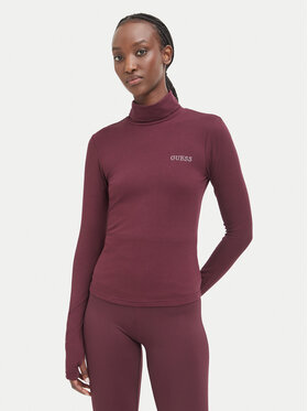 Guess Guess Blúzka V6BP11 K6907 Bordová Slim Fit
