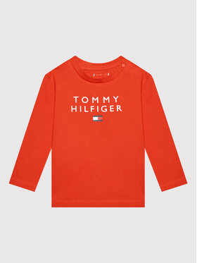 Tommy Hilfiger Tommy Hilfiger Bluzka Baby Logo KN0KN01359 Czerwony Regular Fit