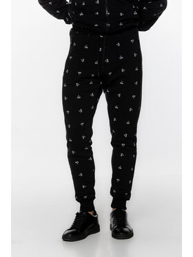 Pilawski Pilawski Spodnie dresowe SPODNIE DRESOWE MONOGRAM MĘSKIE Czarny Regular Fit