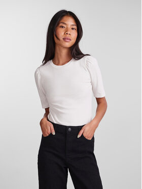 Pieces Pieces T-Shirt 17133700 Biały Slim Fit