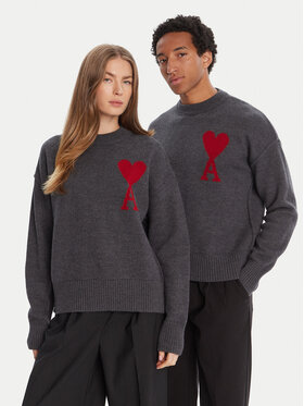 AMI PARIS AMI PARIS Svetr BFUKS006.018 Šedá Regular Fit