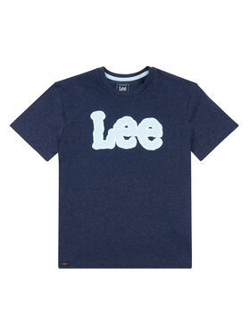 Lee Lee T-Shirt Large Puff Print LEE0138 Granatowy Regular Fit