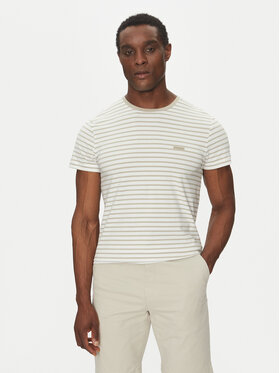 Calvin Klein Calvin Klein Tricou Stretch Slim Stripe T-Shirt K10K114177 Alb Regular Fit