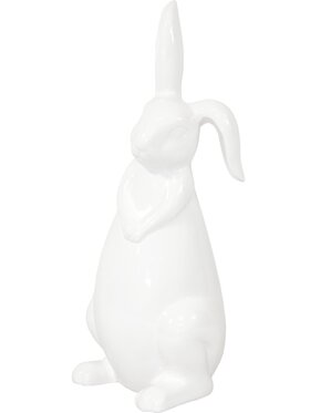 MIAhome MIAhome Figurka siedzący biały królik z klapniętym uszkiem 33x12x16 cm Biały