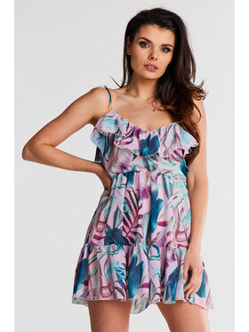 Awama Awama Sukienka A503 Kolorowy Basic Fit