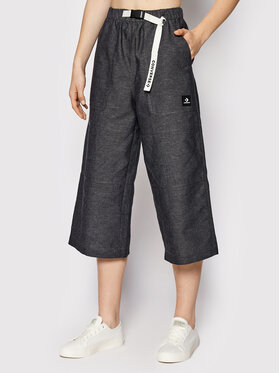 Converse Converse Culottes nohavice Chambray 10023201-A01 Čierna Relaxed Fit