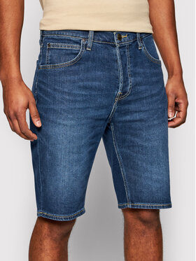 Lee Lee Szorty jeansowe 5 Pocket L73EMGQA Granatowy Regular Fit