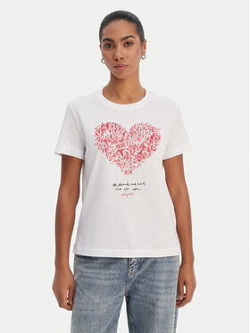 Desigual Desigual Póló 26SWTK06 Fehér Regular Fit