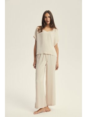 Esotiq Esotiq Piżama 43825 Beżowy Regular Fit
