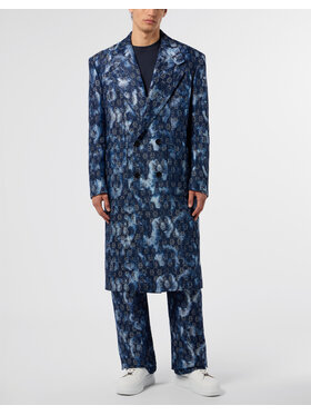 PHILIPP PLEIN PHILIPP PLEIN Płaszcz przejściowy 29057 Granatowy Regular Fit